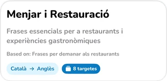 Capçalera de la col·lecció amb IA: Menjar i Restauració, frases essencials per a restaurants i experiències gastronòmiques