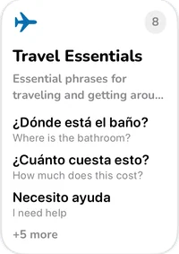 Travel Essentials collection card