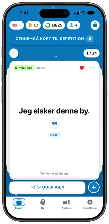 Et vendt kort, der viser den danske betydning