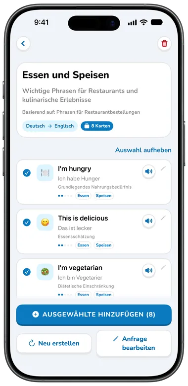 KI-generierte Sammlung „Essen und Speisen“