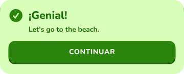 Mensaje de respuesta: ¡Genial! Let's go to the beach.