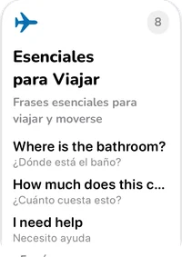 Tarjeta de la colección Esenciales para Viajar