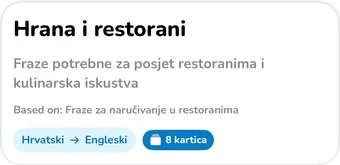 Zaglavlje AI kolekcije: Hrana i restorani, fraze potrebne za posjet restoranima i kulinarska iskustva