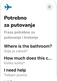 Kartica kolekcije Potrebno za putovanja
