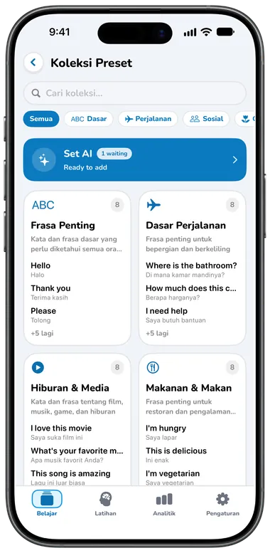 Layar Koleksi Preset