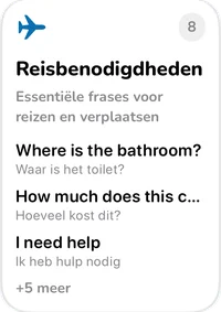 Collectiekaart Reisbenodigdheden