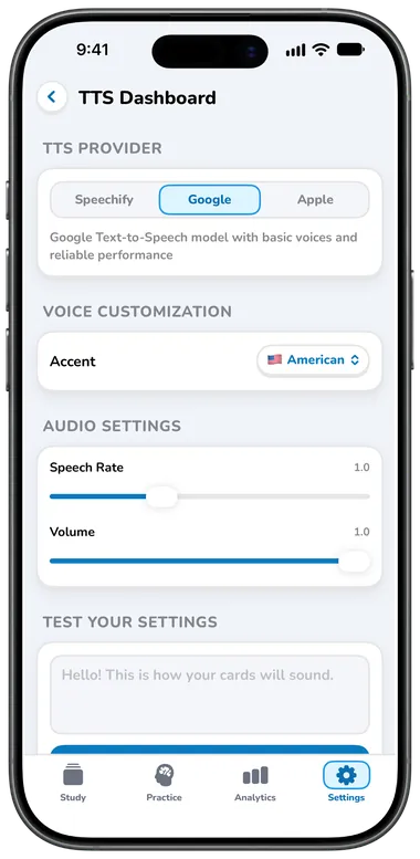 Selector de voces con voces naturales para elegir