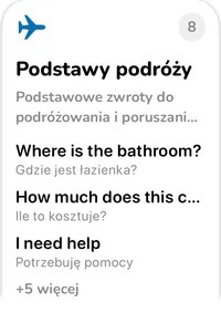 Karta kolekcji Podstawy podróży