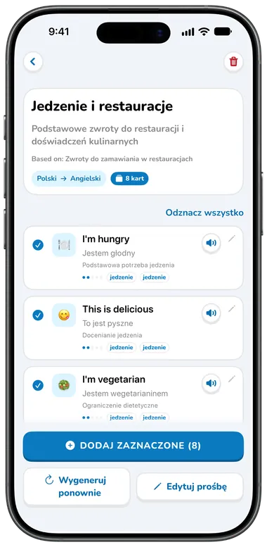 Wygenerowana przez AI kolekcja Jedzenie i restauracje