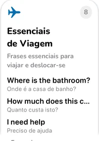 Cartão da coleção Essenciais de Viagem