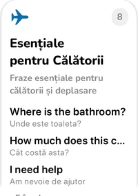 Cardul colecției Esențiale pentru Călătorii