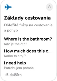 Karta kolekcie Základy cestovania