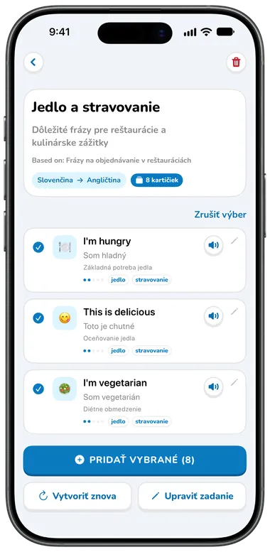 AI kolekcia Jedlo a stravovanie