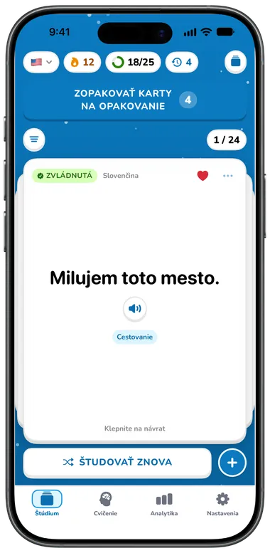 Otočená kartička so slovenským významom