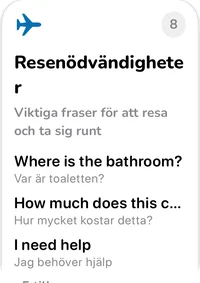 Samlingskortet Resenödvändigheter