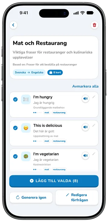 AI-genererad samling Mat och Restaurang