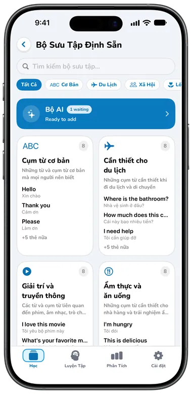 Màn hình Bộ Sưu Tập Định Sẵn