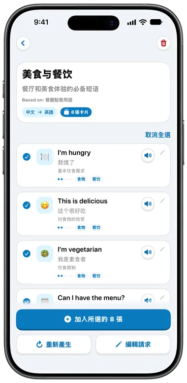 AI 產生的「美食與餐飲」集合
