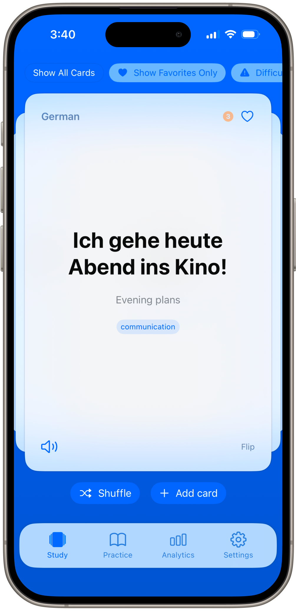 Flip cards to learn with beautiful animations